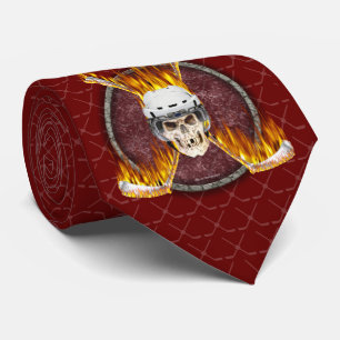 Burning Hockey Sticks tie Slips