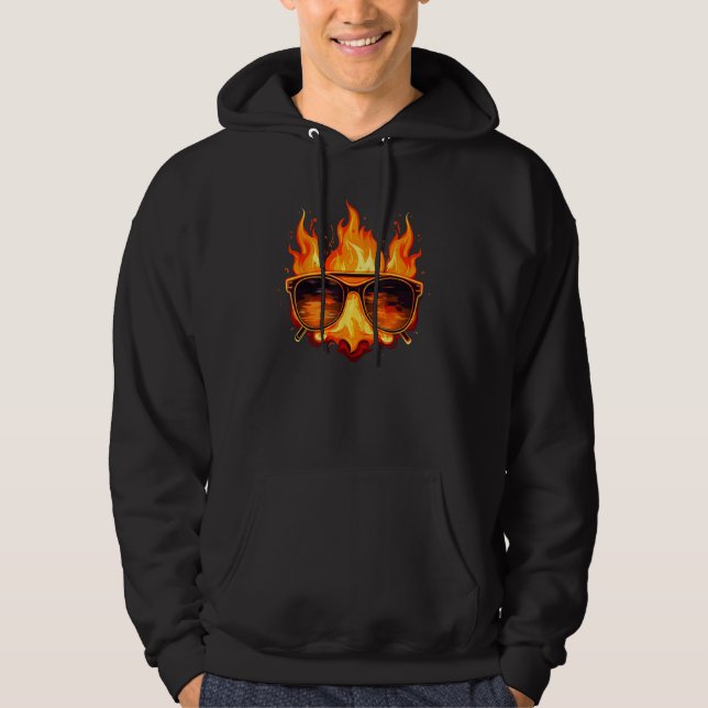 Burning Holiday Face with  Glasses Hoodie (Framsida)