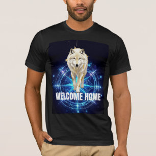 Burning Man Varg Sakral Geometri Neon Kosmisk T-Sh T Shirt