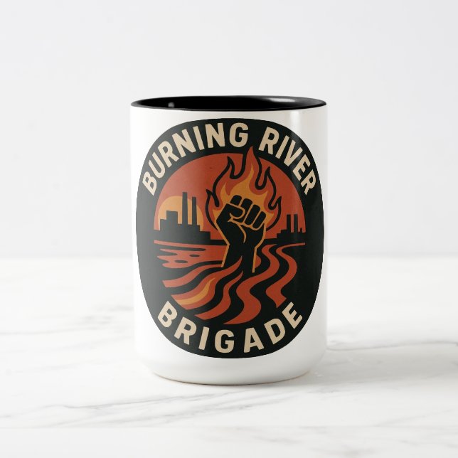 Burning River Brigade-hoodie Två-Tonad Mugg (Center)