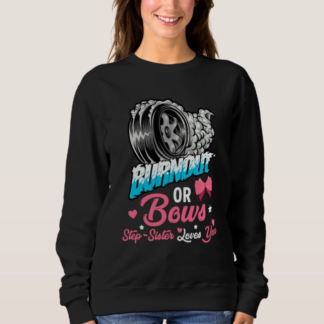 Burnout or Bows Gender Reveal Baby Announcement St T Shirt (Framsida)