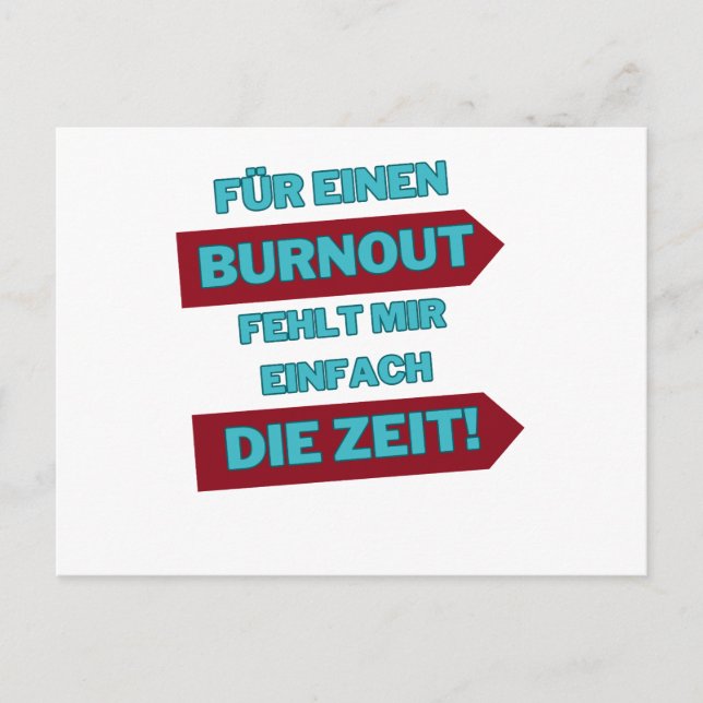 "Burnout Out" Vykort (Framsida)