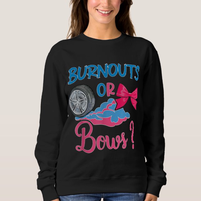 Burnouts eller Bows Gender Reveal party Idea för m T Shirt (Framsida)