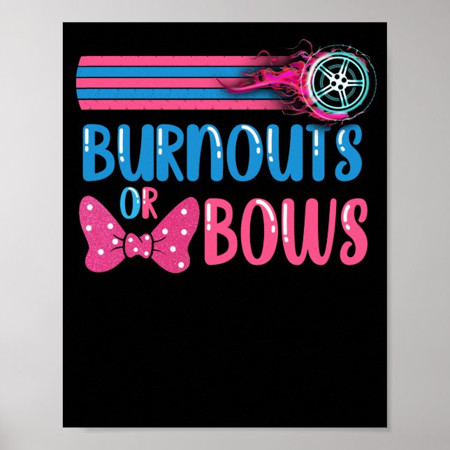 Burnouts eller Bows Gender Reveal party Idea Poster (Framsidan)