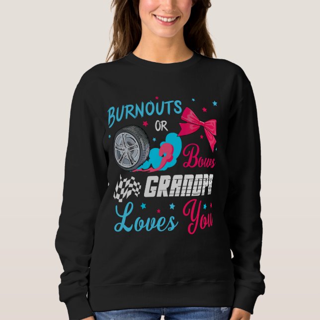 Burnouts eller Bows Gender Reveal Party Idea Tävla T Shirt (Framsida)