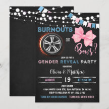Burnouts eller bows Gender Reveal Party