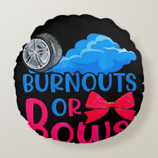 Burnouts eller Bows Gender Reveal party mamma elle Rund Kudde