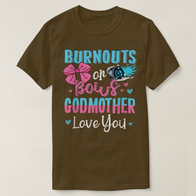 Burnouts eller Bows Godmor Kärlek Du Gender Reveal T Shirt (Design framsida)
