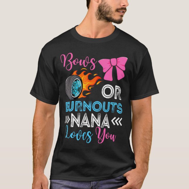 Burnouts eller Bows Nana Kärlek Du Gender visa del T Shirt (Framsida)