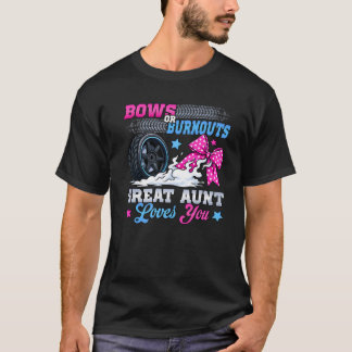 Burnouts or Bows Gender Reveal Party Announcement  T Shirt