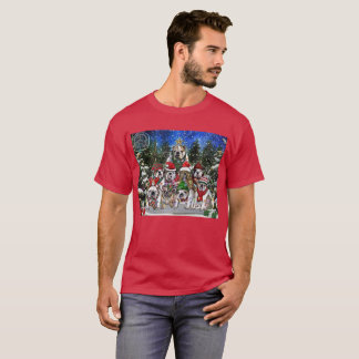 Burns Bunch jul English Bulldog Träd T Shirt