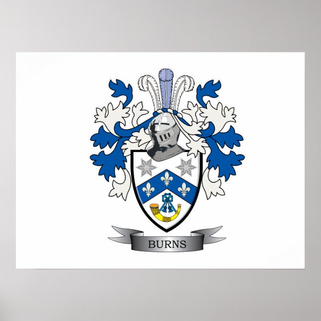 Burns Family Crest Jackar av Arm Poster (Framsidan)
