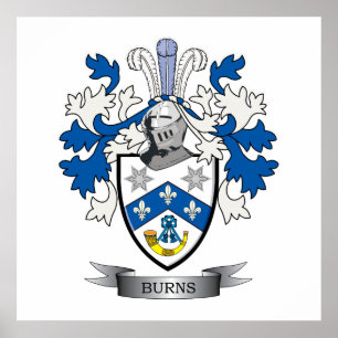 Burns Family Crest Jackar av Arm Poster