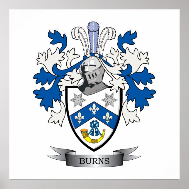Burns Family Crest Jackar av Arm Poster (Framsidan)