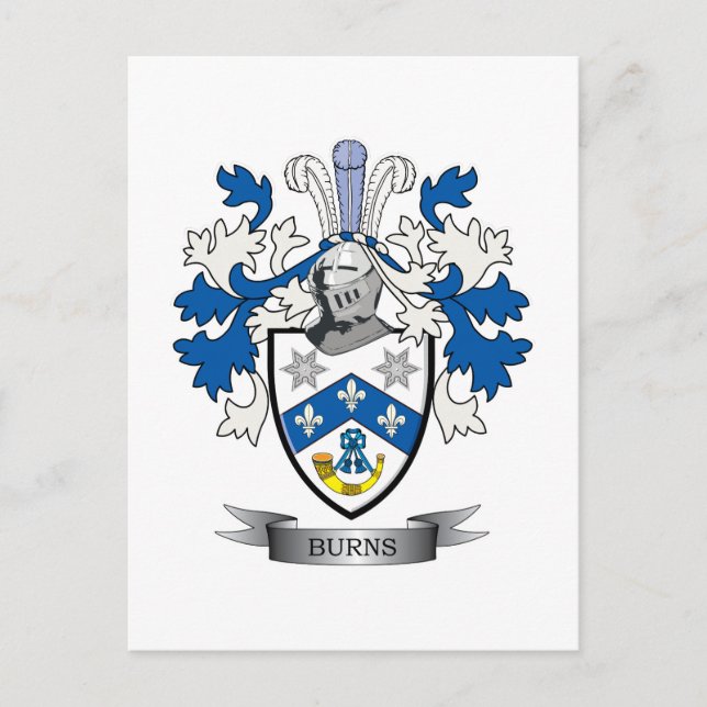 Burns Family Crest Jackar av Arm Vykort (Framsida)