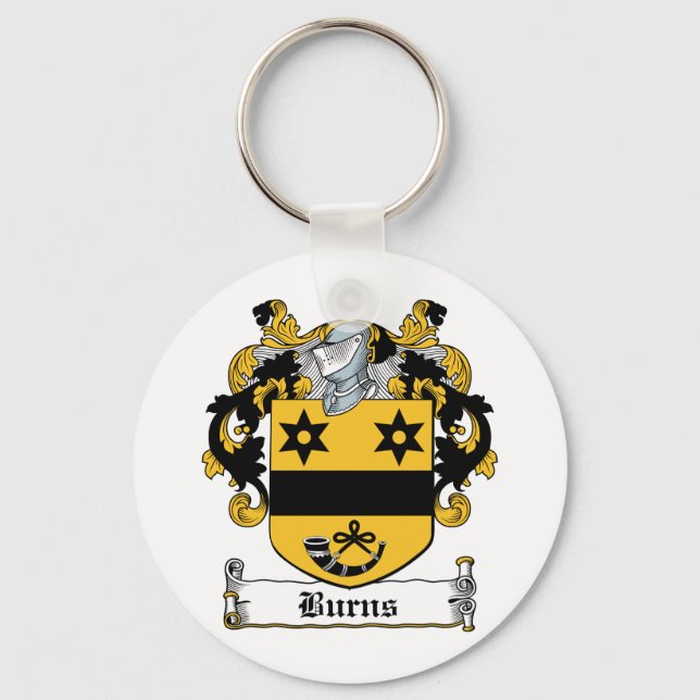 Burns Family Crest Nyckelring (Framsida)