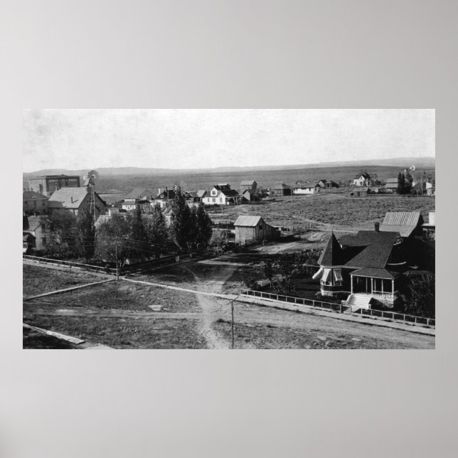 Burns, Oregon Town Birds Öga View-foto Poster (Framsidan)