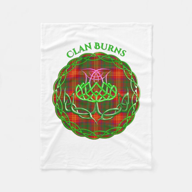 Burns Scottish Tartan Celtic Thistle Fleecefilt (Framsidan)