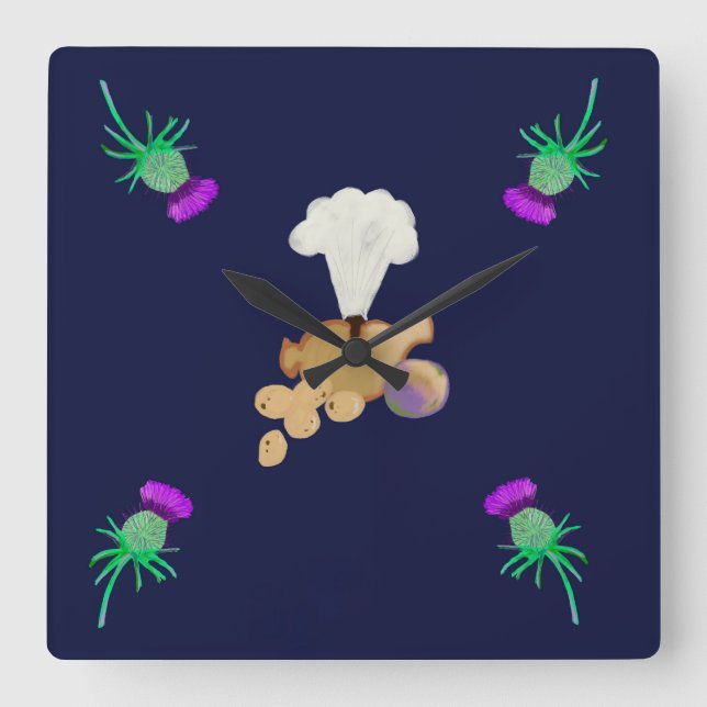 Burns supper fyrkantig klocka (Framsida)