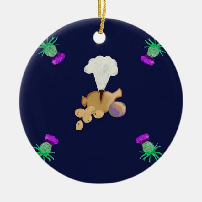 Burns supper julgransprydnad keramik (Framsidan)