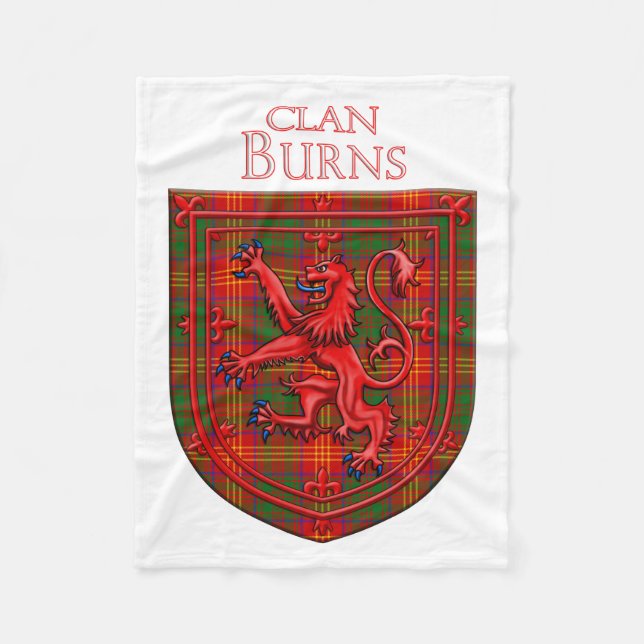 Burns Tartan Scottish Plaid Lion Rampant Fleecefilt (Framsidan)