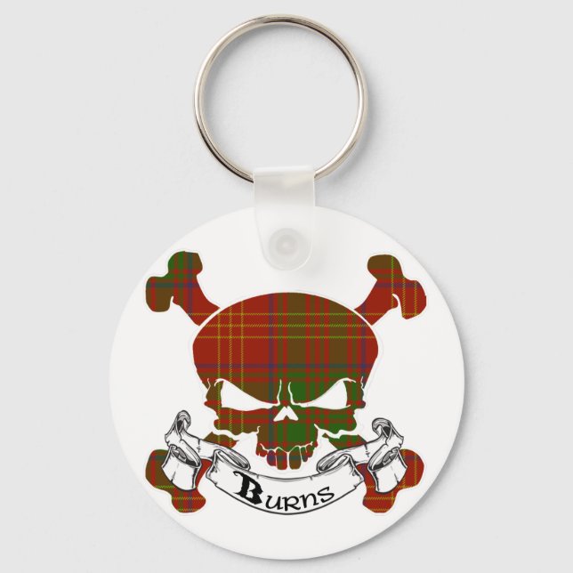 Burns Tartan Skull-nyckelkedja Nyckelring (Framsida)