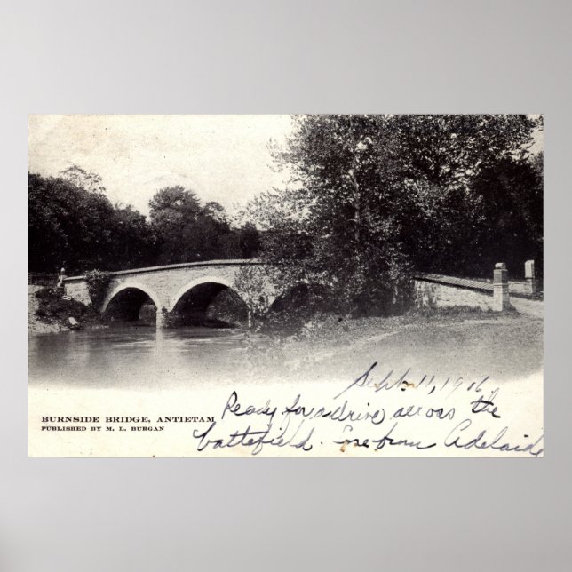 Burnside Bridge, Antietam MD Civil Krig 1906 Poster (Framsidan)