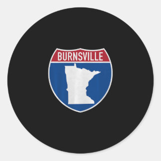 Burnsville Minnesota Karta Motorväg Interstate Sky Runt Klistermärke