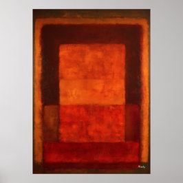 Burnt Ember Color Field Abstract Modern Art Poster
