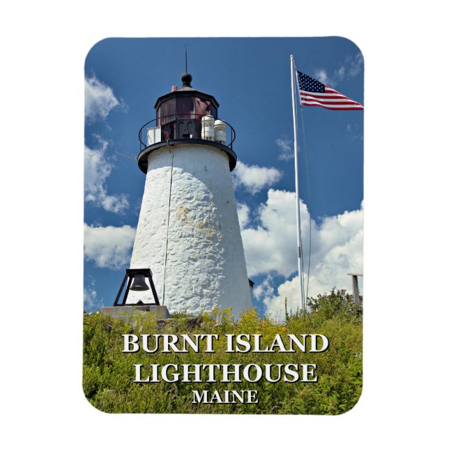 Burnt Island fyr, Maine Photo Magnet (Vertikal)