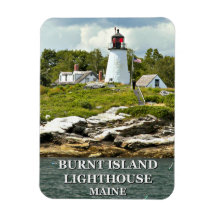 Burnt Island fyr, Maine Photo Magnet