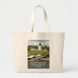 Burnt Island fyr, Maine Tote Bag Jumbo Tygkasse