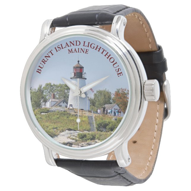 Burnt Island Lighthouse, Maine eWatch Watch Watch Armbandsur (Vinklad)
