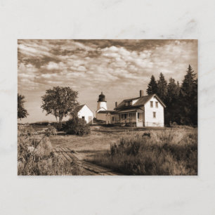 Burnt Island Lighthouse Maine-Postcard Vykort