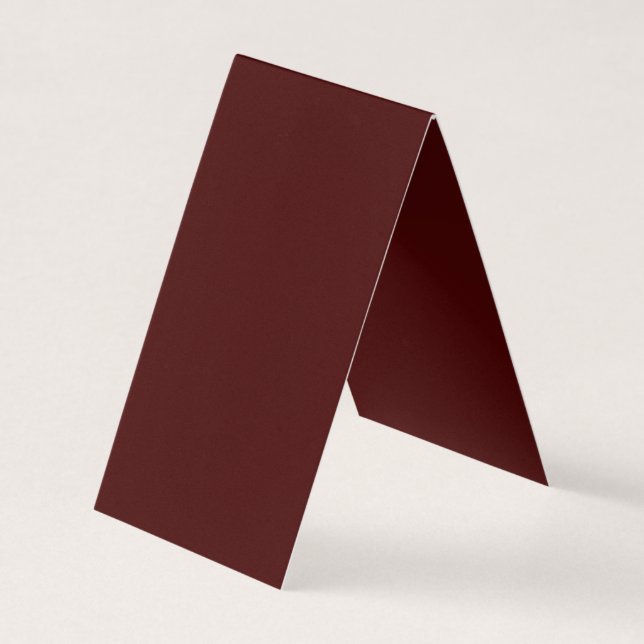 Burnt Maroon Folded Business Card 2x7 Custom Visitkort (Framsida)
