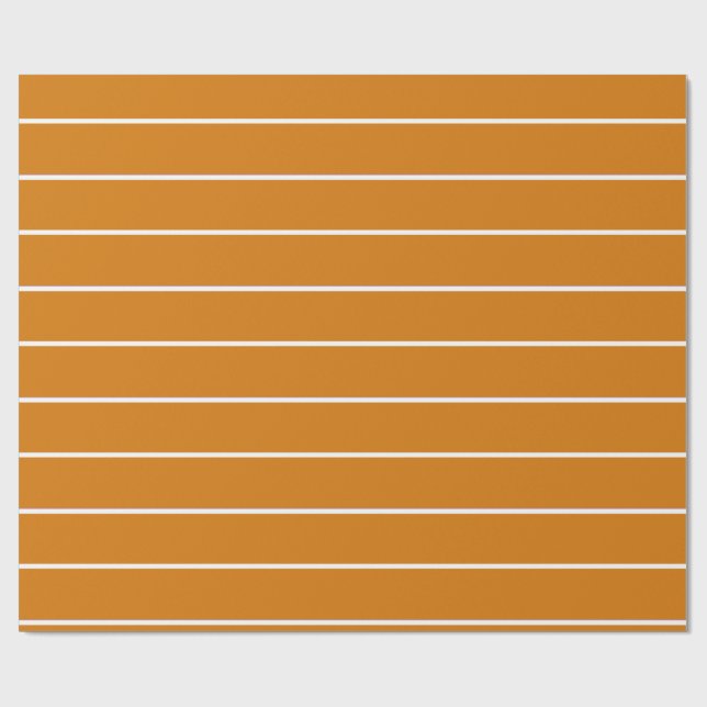 Burnt Orange and White Stripe Wrapping Paper Presentpapper (Platt)