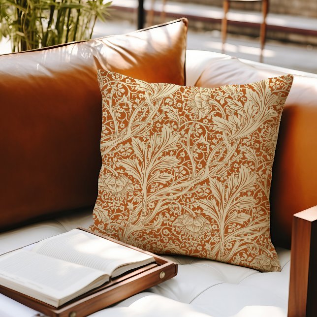 Burnt Orange Arcadia William Morris Hawthorn Kudde (Skapare uppladdad)