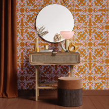 Burnt Orange Baroque Ornamental Design