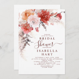 Burnt Orange Burgundy Terracotta Möhippa Inv Inbjudningar