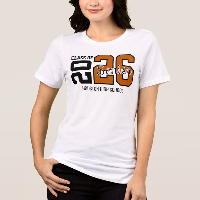 Burnt Orange Congrats Graduation T Shirt (Framsida)