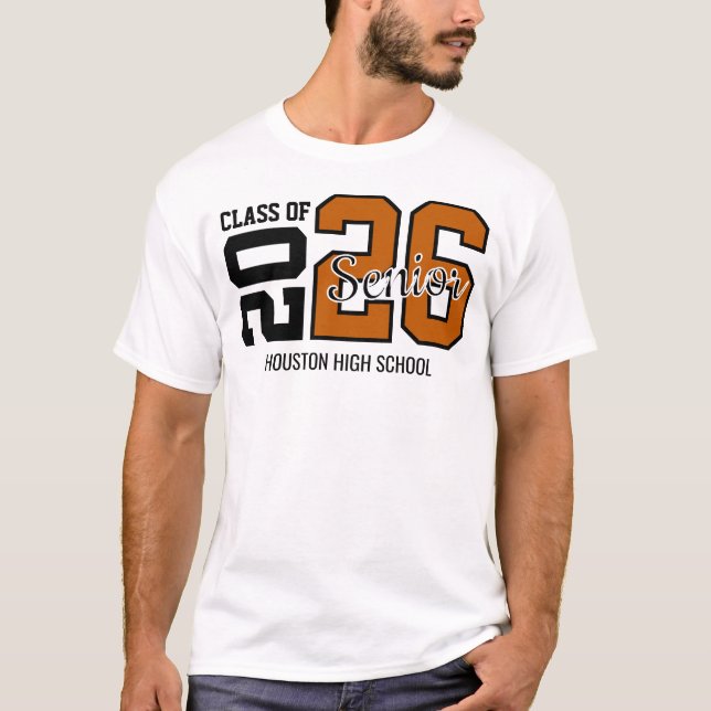 Burnt Orange Congrats Graduation  T Shirt (Framsida)