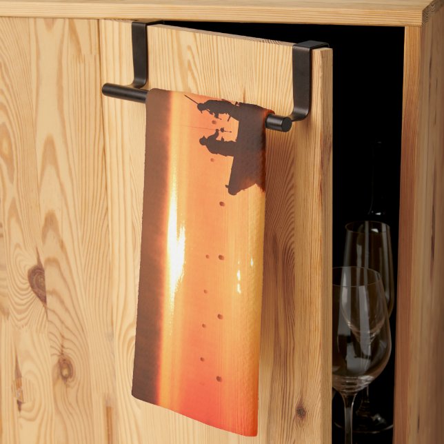 Burnt Orange Fisherman Kökshandduk (Thirds Fold)