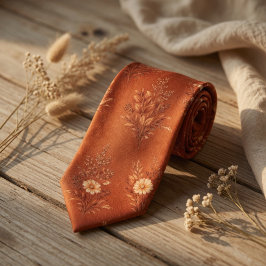 Burnt Orange Floral Elegant Autumn Botanical  Slips