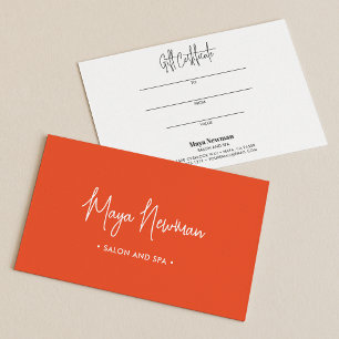 BURNT-ORANGE NAMNTECKNING monogram-presentkort