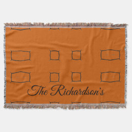 Burnt Orange Personalized Geometric Simple Bedding Filt