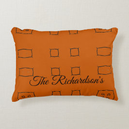 Burnt Orange Personalized Geometric Simple Bedding Prydnadskudde
