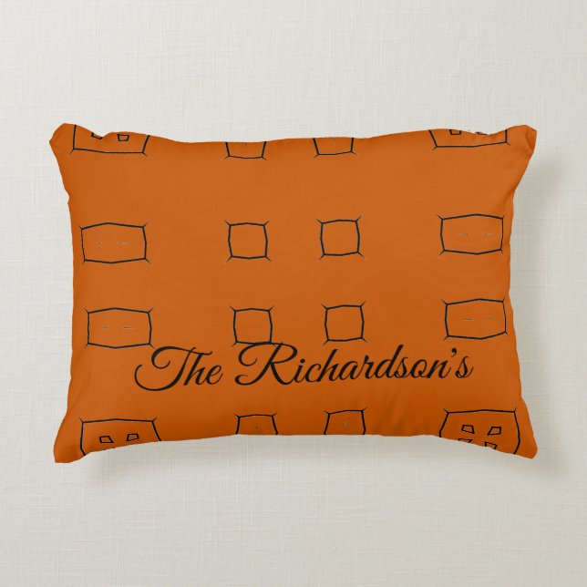 Burnt Orange Personalized Geometric Simple Bedding Prydnadskudde (Framsidan)