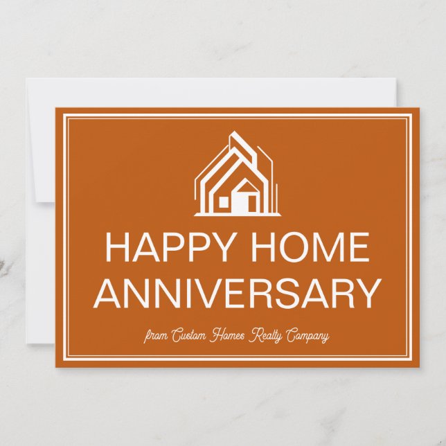Burnt Orange Real Estate Business Custom Marketing Kort (Framsida)