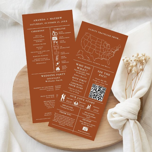 Burnt orange Wedding Infographic Program (Skapare uppladdad)