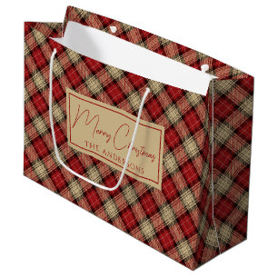 Burnt Red Beige Rustic Scottish Tartan-jul